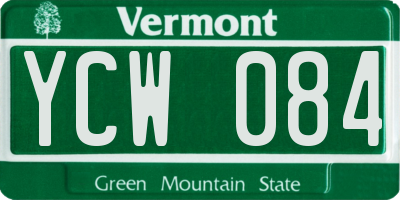 VT license plate YCW084