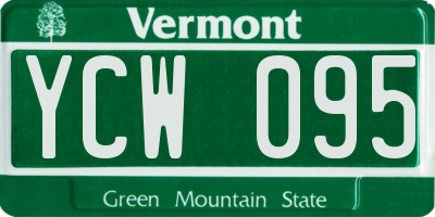 VT license plate YCW095