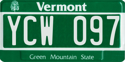 VT license plate YCW097