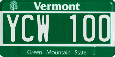 VT license plate YCW100