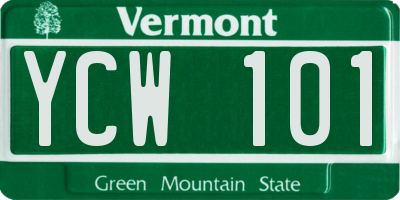 VT license plate YCW101