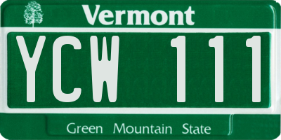 VT license plate YCW111