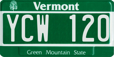 VT license plate YCW120