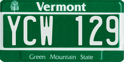 VT license plate YCW129