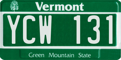 VT license plate YCW131