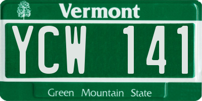 VT license plate YCW141