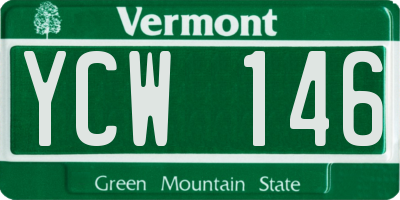 VT license plate YCW146