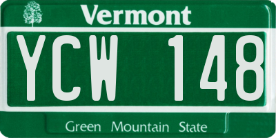 VT license plate YCW148