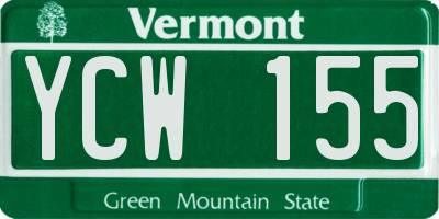 VT license plate YCW155