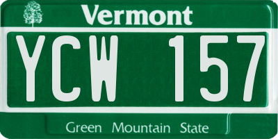 VT license plate YCW157