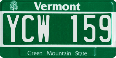 VT license plate YCW159