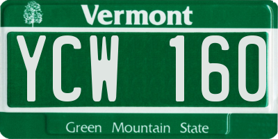 VT license plate YCW160