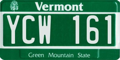 VT license plate YCW161
