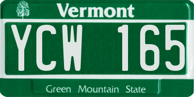 VT license plate YCW165