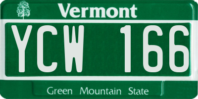 VT license plate YCW166