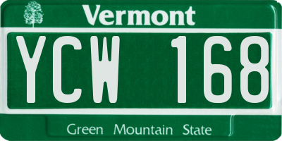 VT license plate YCW168