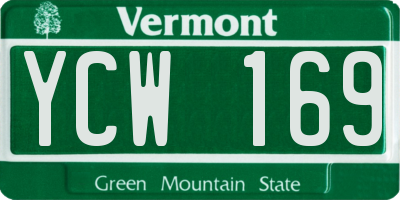 VT license plate YCW169