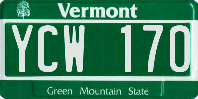 VT license plate YCW170