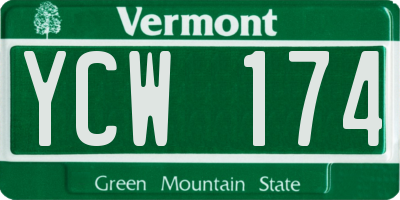 VT license plate YCW174