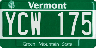 VT license plate YCW175