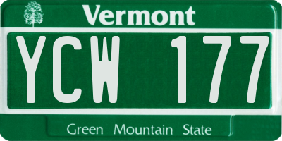 VT license plate YCW177