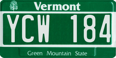 VT license plate YCW184