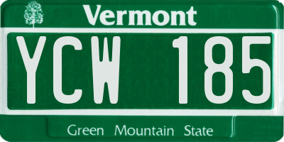 VT license plate YCW185