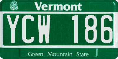 VT license plate YCW186
