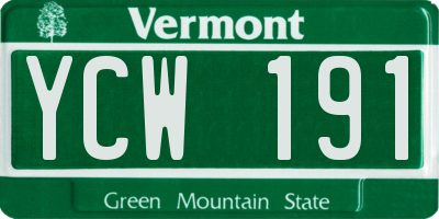 VT license plate YCW191