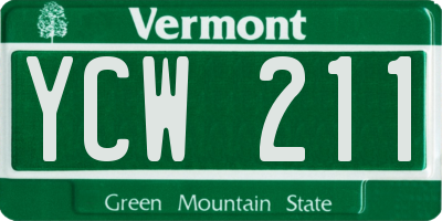VT license plate YCW211