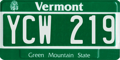 VT license plate YCW219