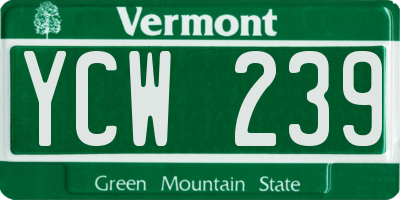 VT license plate YCW239
