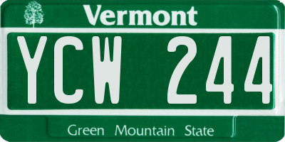 VT license plate YCW244
