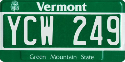 VT license plate YCW249