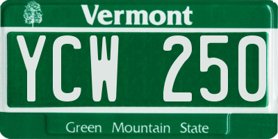 VT license plate YCW250