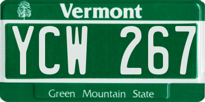 VT license plate YCW267