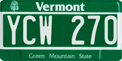 VT license plate YCW270