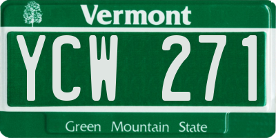 VT license plate YCW271