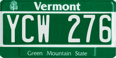 VT license plate YCW276