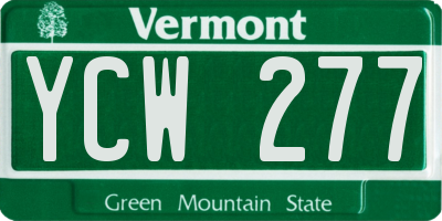 VT license plate YCW277