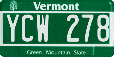 VT license plate YCW278