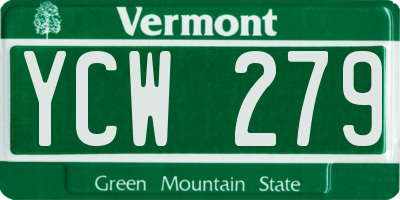 VT license plate YCW279