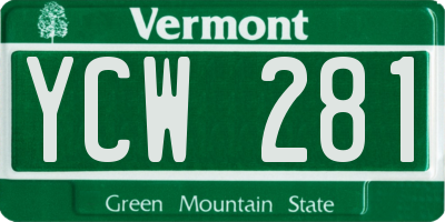 VT license plate YCW281