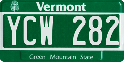 VT license plate YCW282