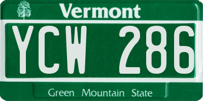 VT license plate YCW286