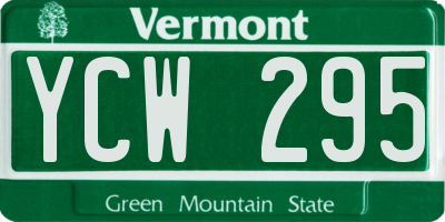 VT license plate YCW295