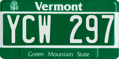 VT license plate YCW297