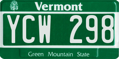 VT license plate YCW298