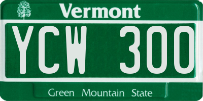 VT license plate YCW300