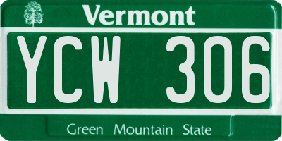 VT license plate YCW306